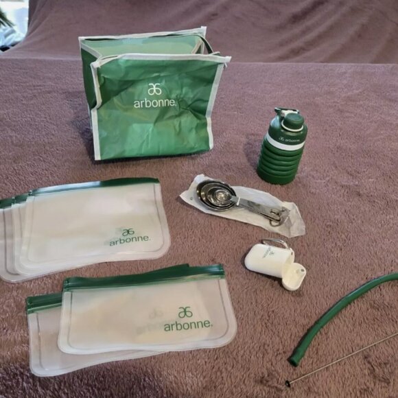 Arbonne Good To Be Green Set Lunch Box Set Reuseable Collapsible Water B… - Picture 13 of 13